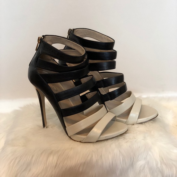 ALDO Cream & White Multi Strap Sandal Womens SZ 7 - Picture 2 of 4